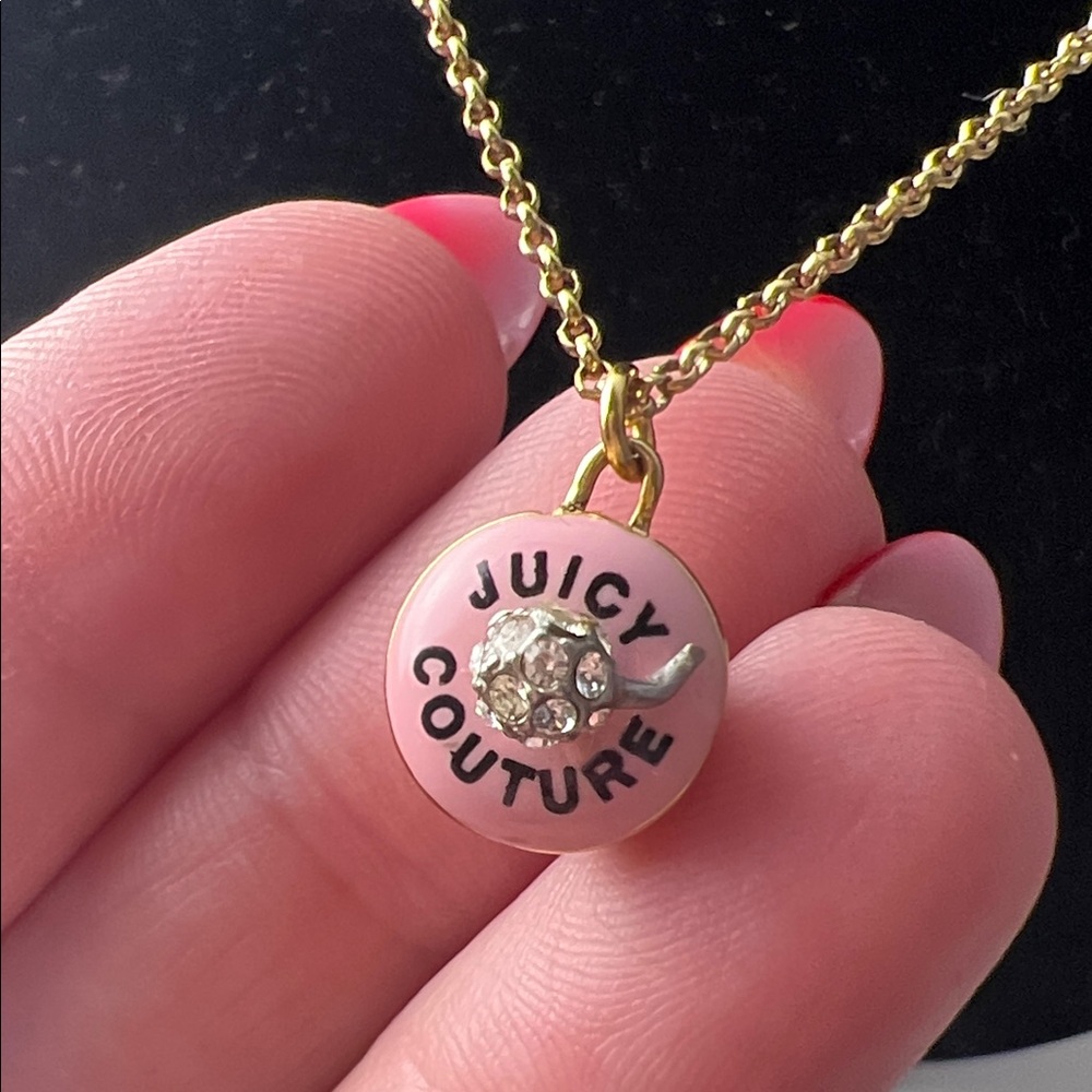 Juicy Couture Gold and Pink Cupcake Necklace